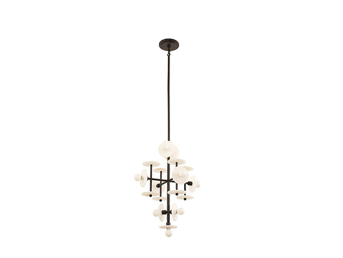 Amani 9-Light Pendant in Black Cashmere